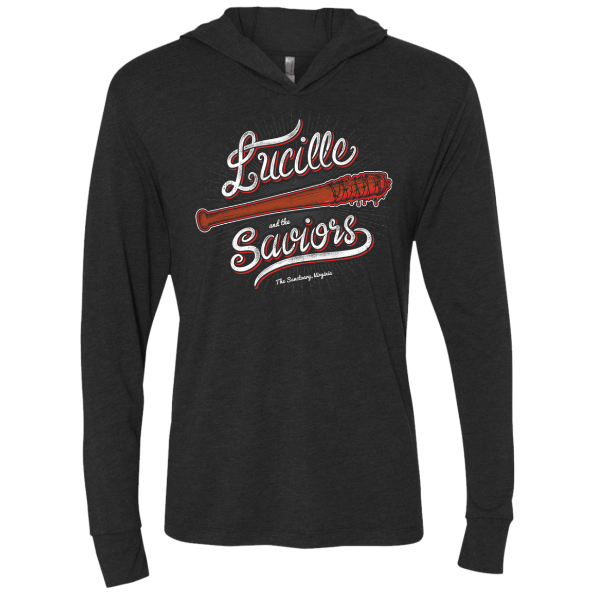 T-Shirts Vintage Black / X-Small Lucille and the Saviors Triblend Long Sleeve Hoodie Tee