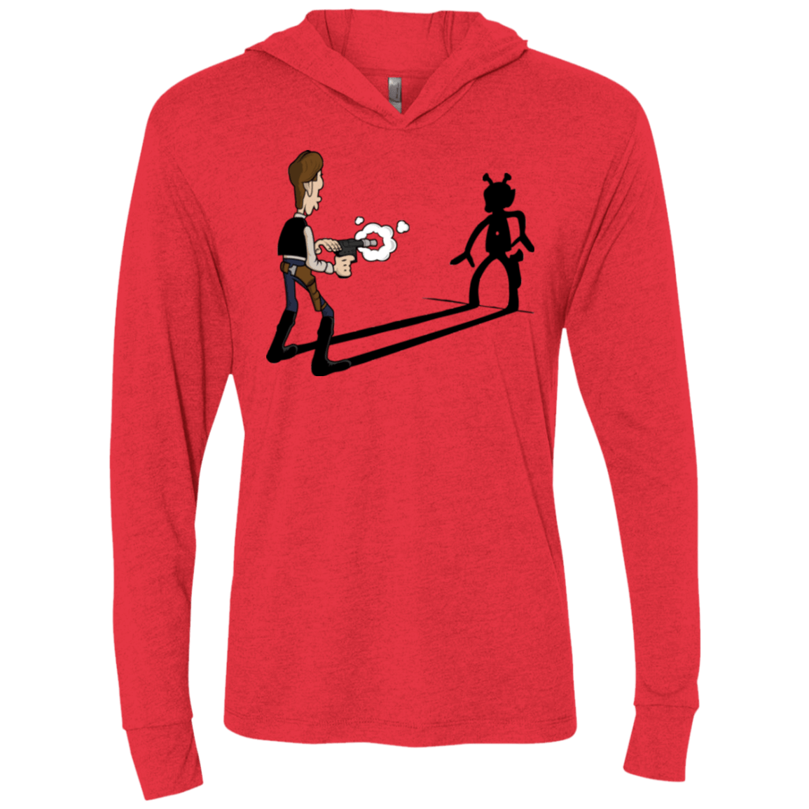 T-Shirts Vintage Red / X-Small Lucky Han Triblend Long Sleeve Hoodie Tee