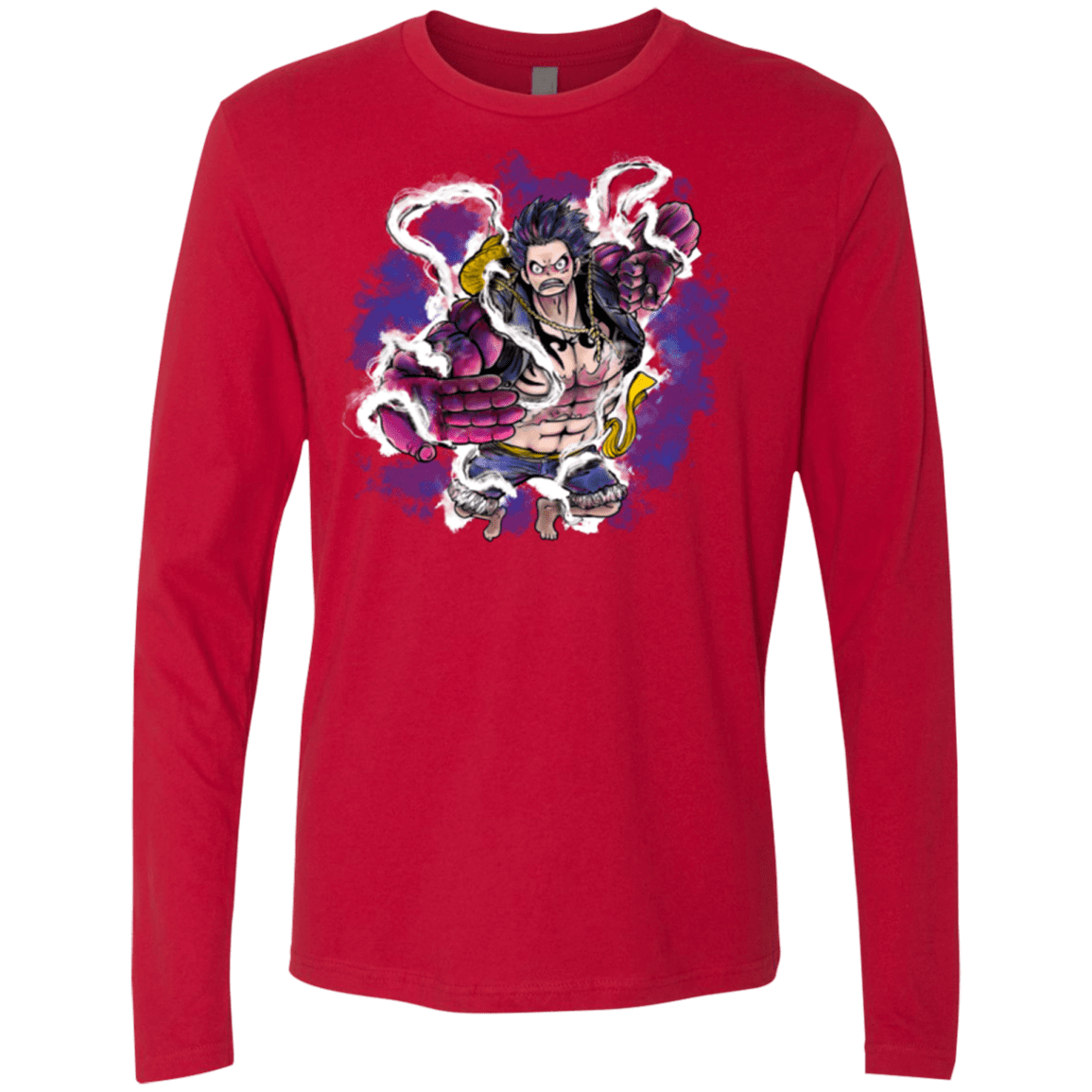 T-Shirts Red / Small Luffy 3 Men's Premium Long Sleeve