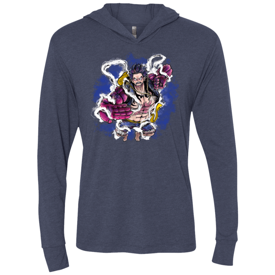 T-Shirts Vintage Navy / X-Small Luffy 3 Triblend Long Sleeve Hoodie Tee