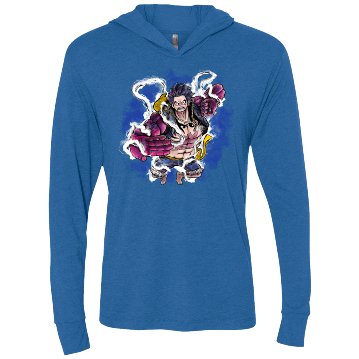 T-Shirts Vintage Royal / X-Small Luffy 3 Triblend Long Sleeve Hoodie Tee