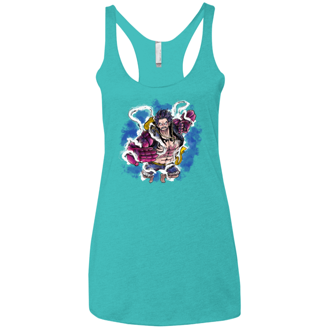 T-Shirts Tahiti Blue / X-Small Luffy 3 Women's Triblend Racerback Tank