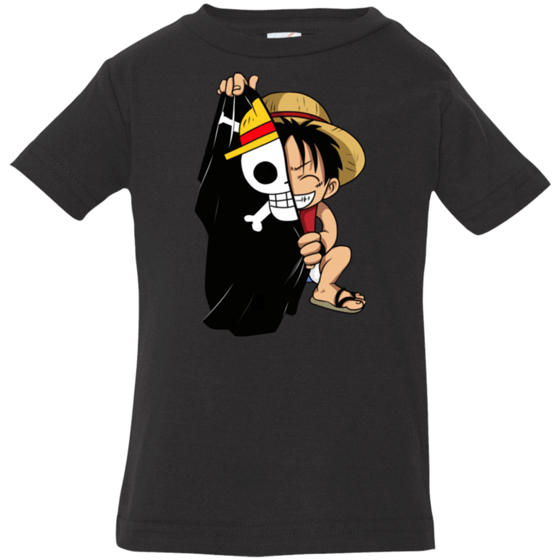 T-Shirts Black / 6 Months Luffy Flag One Piece Infant Premium T-Shirt