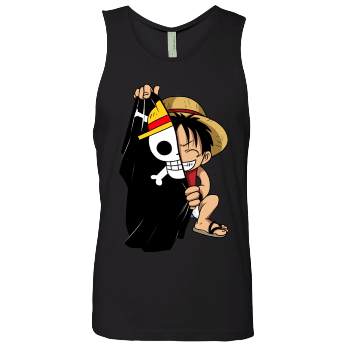 T-Shirts Black / Small Luffy Flag One Piece Men's Premium Tank Top