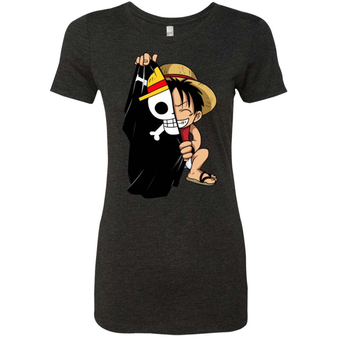 T-Shirts Vintage Black / Small Luffy Flag One Piece Women's Triblend T-Shirt