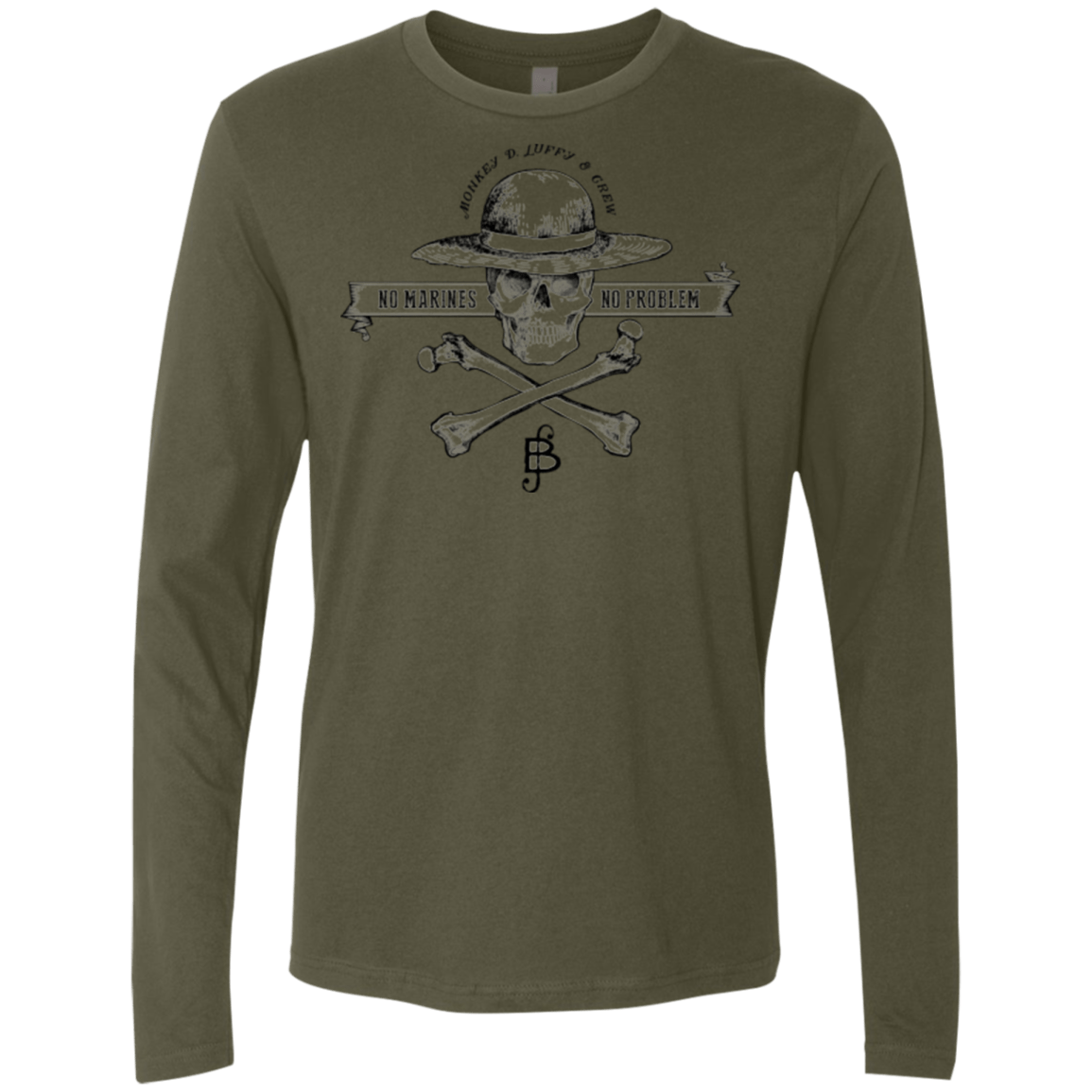 T-Shirts Military Green / Small Luffy Men's Premium Long Sleeve