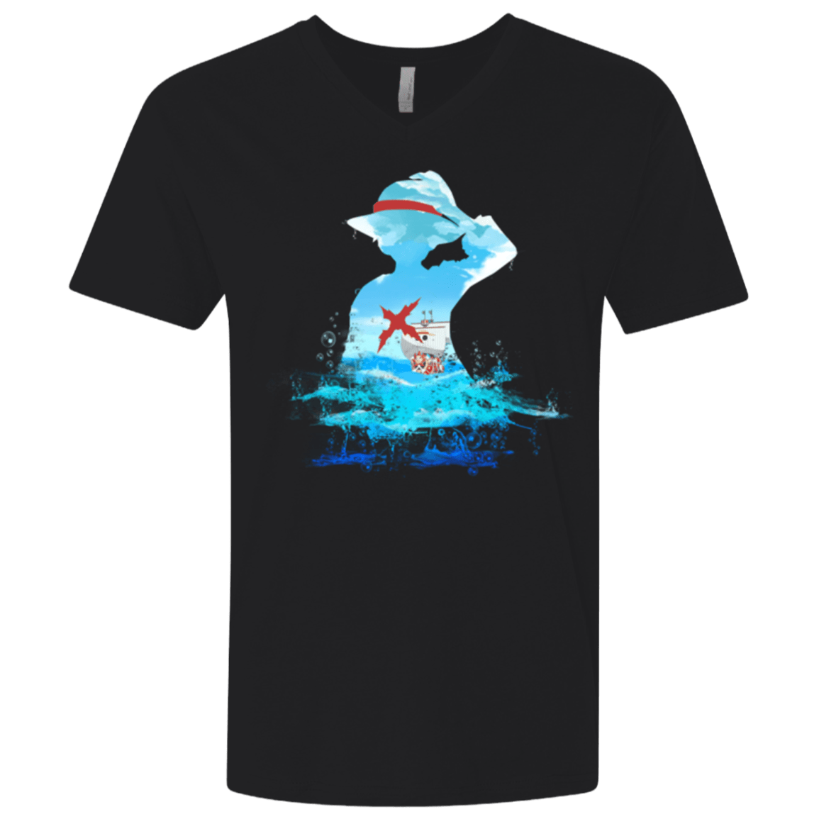 T-Shirts Black / X-Small Luffy sea 2 Men's Premium V-Neck