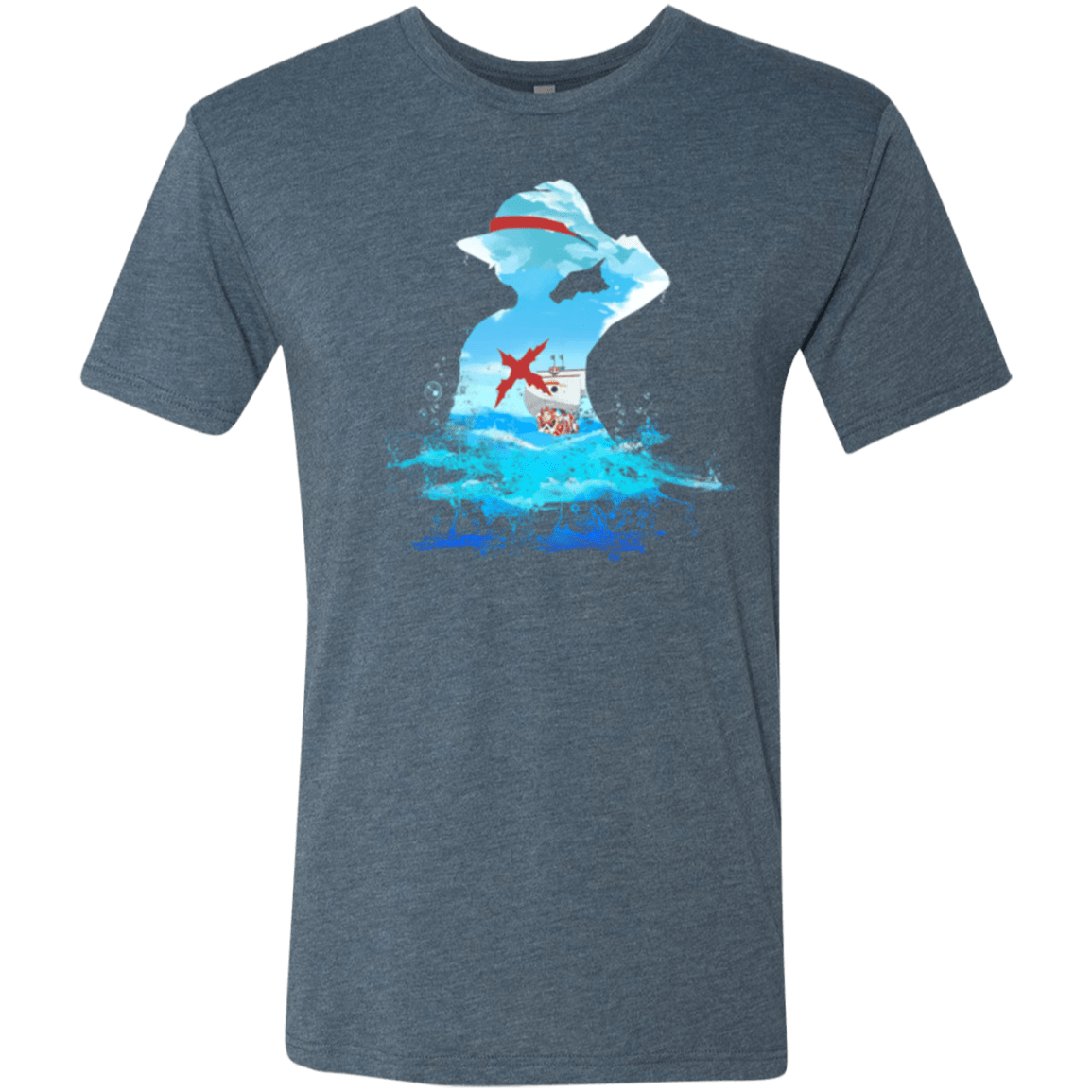 T-Shirts Indigo / Small Luffy sea 2 Men's Triblend T-Shirt