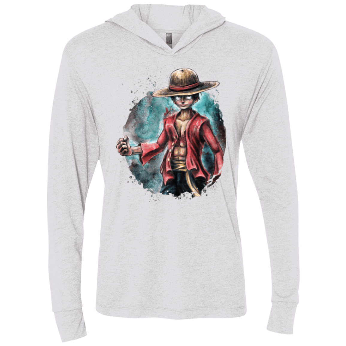 T-Shirts Heather White / X-Small LUFFY Triblend Long Sleeve Hoodie Tee