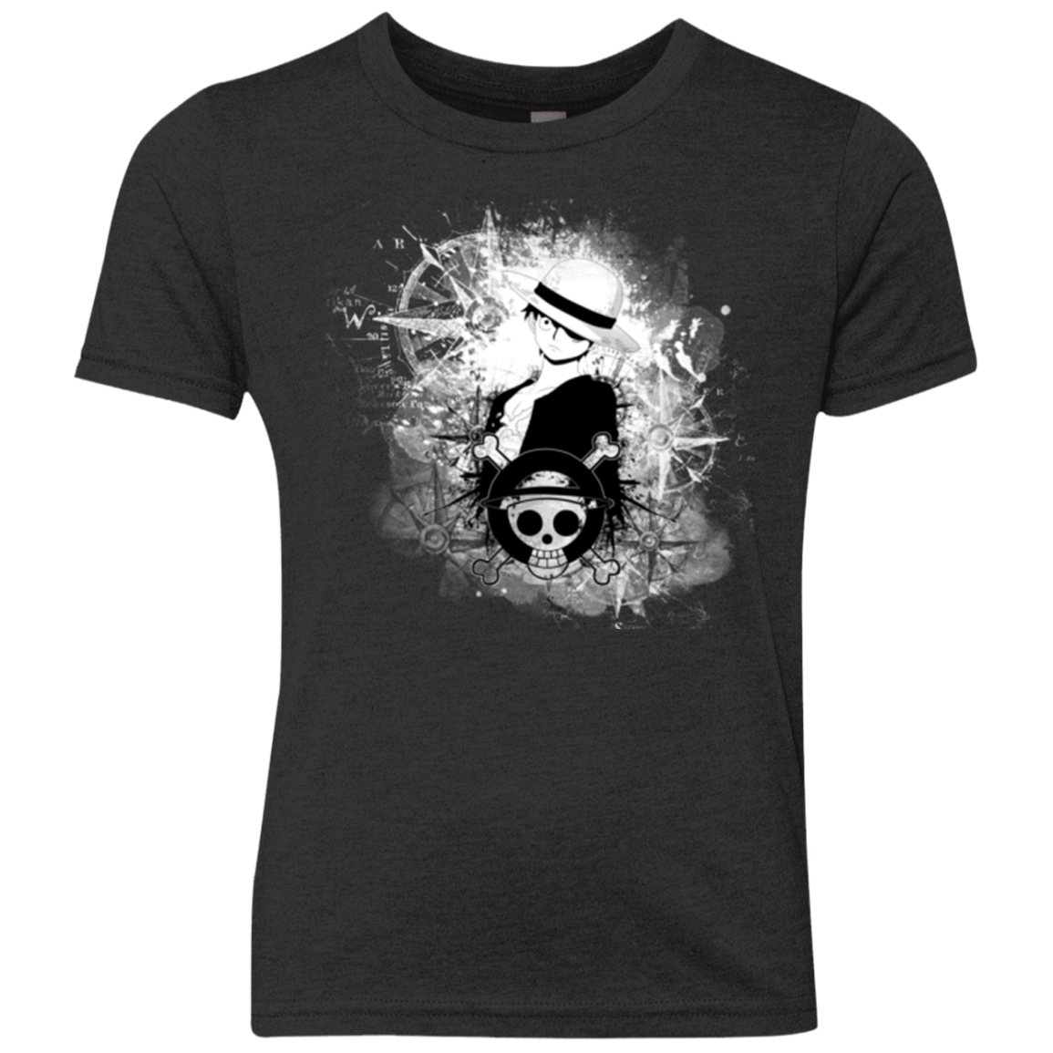 T-Shirts Vintage Black / YXS Luffy Youth Triblend T-Shirt