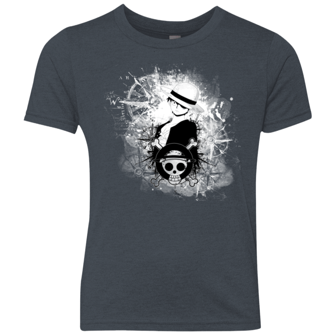 T-Shirts Vintage Navy / YXS Luffy Youth Triblend T-Shirt