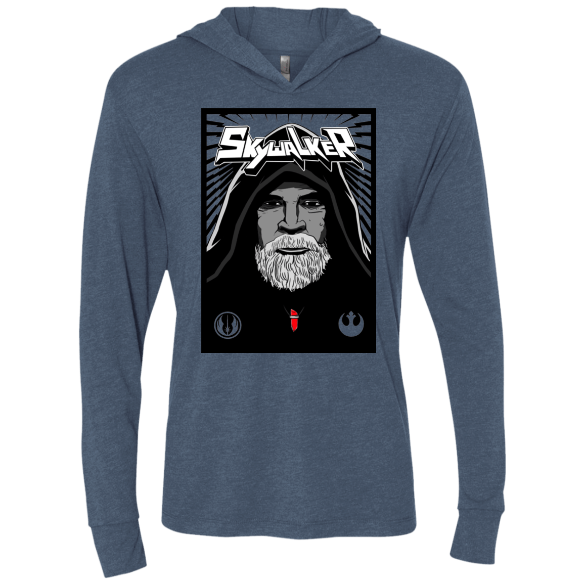 T-Shirts Indigo / X-Small Luke B Triblend Long Sleeve Hoodie Tee