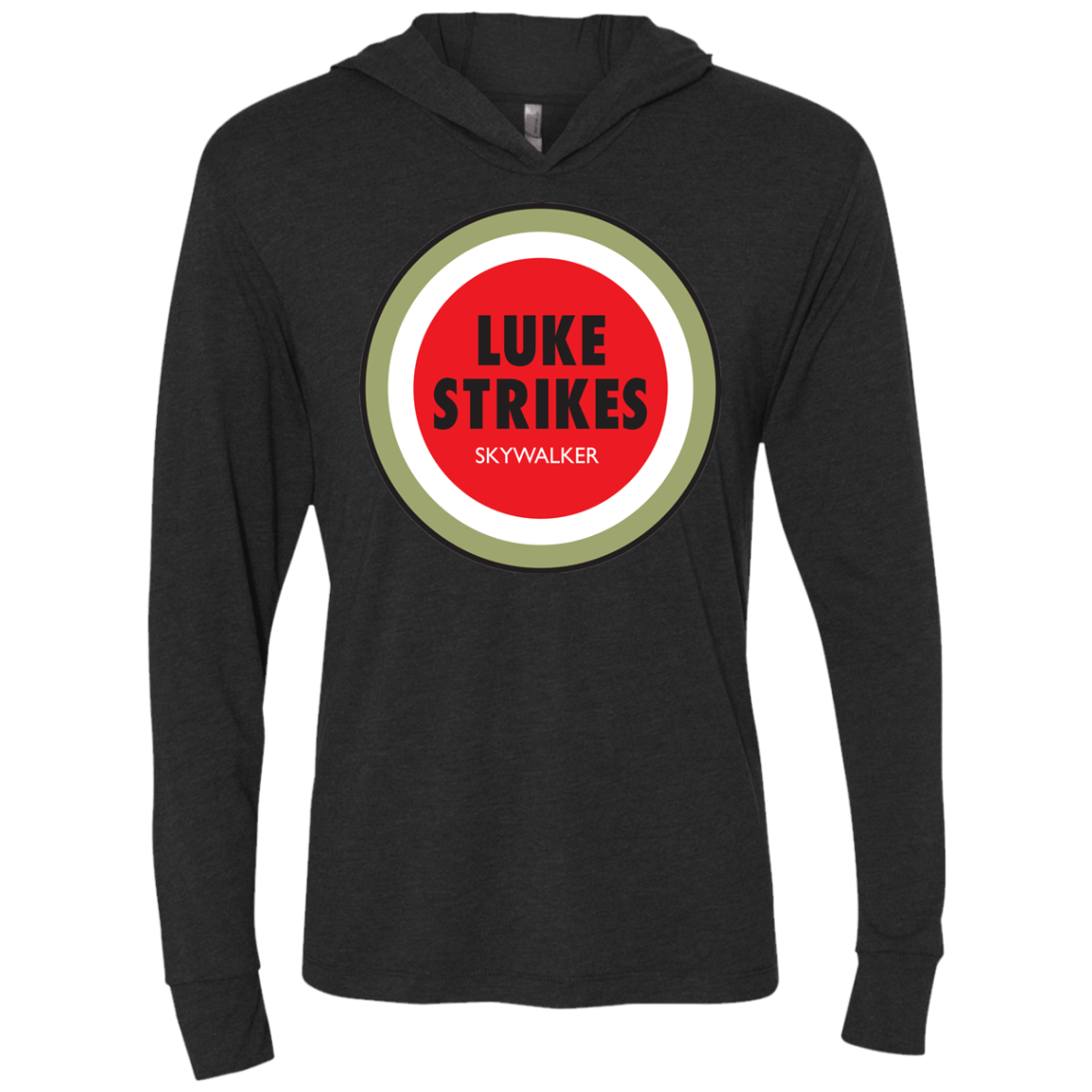 T-Shirts Vintage Black / X-Small Luke Strikes Triblend Long Sleeve Hoodie Tee