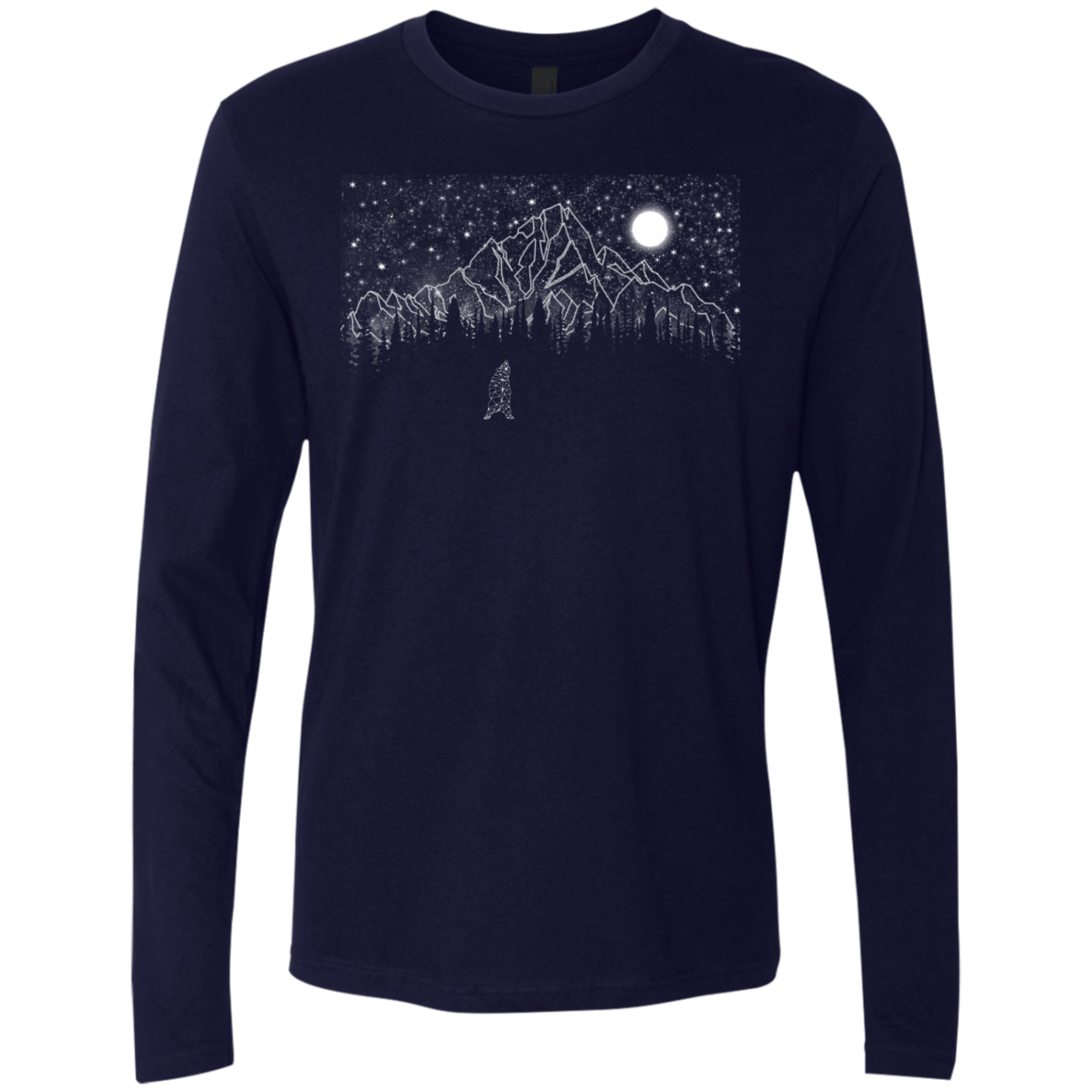 T-Shirts Midnight Navy / S Lurking in The Night Men's Premium Long Sleeve