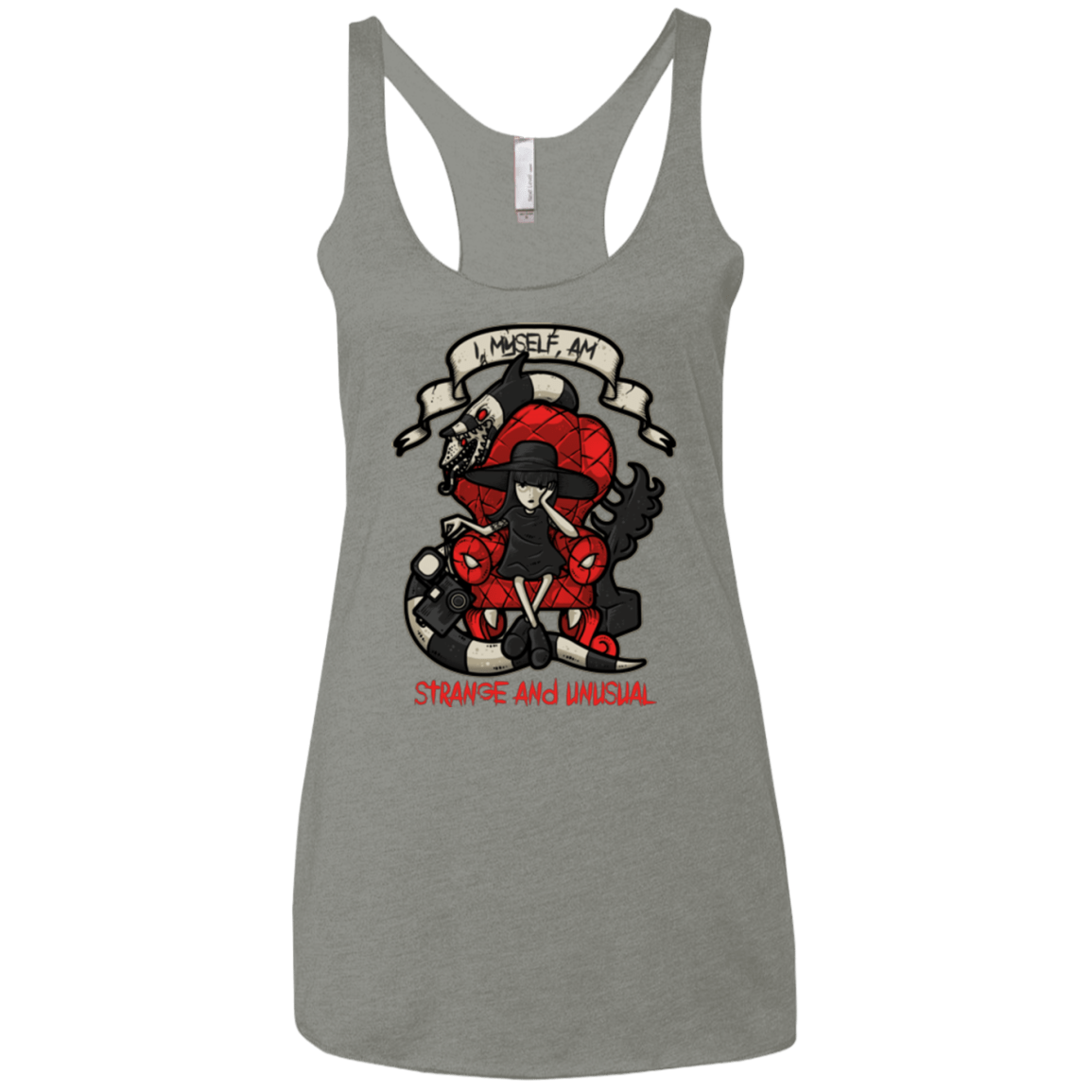 T-Shirts Venetian Grey / X-Small LYDIA THE STRANGE Women's Triblend Racerback Tank