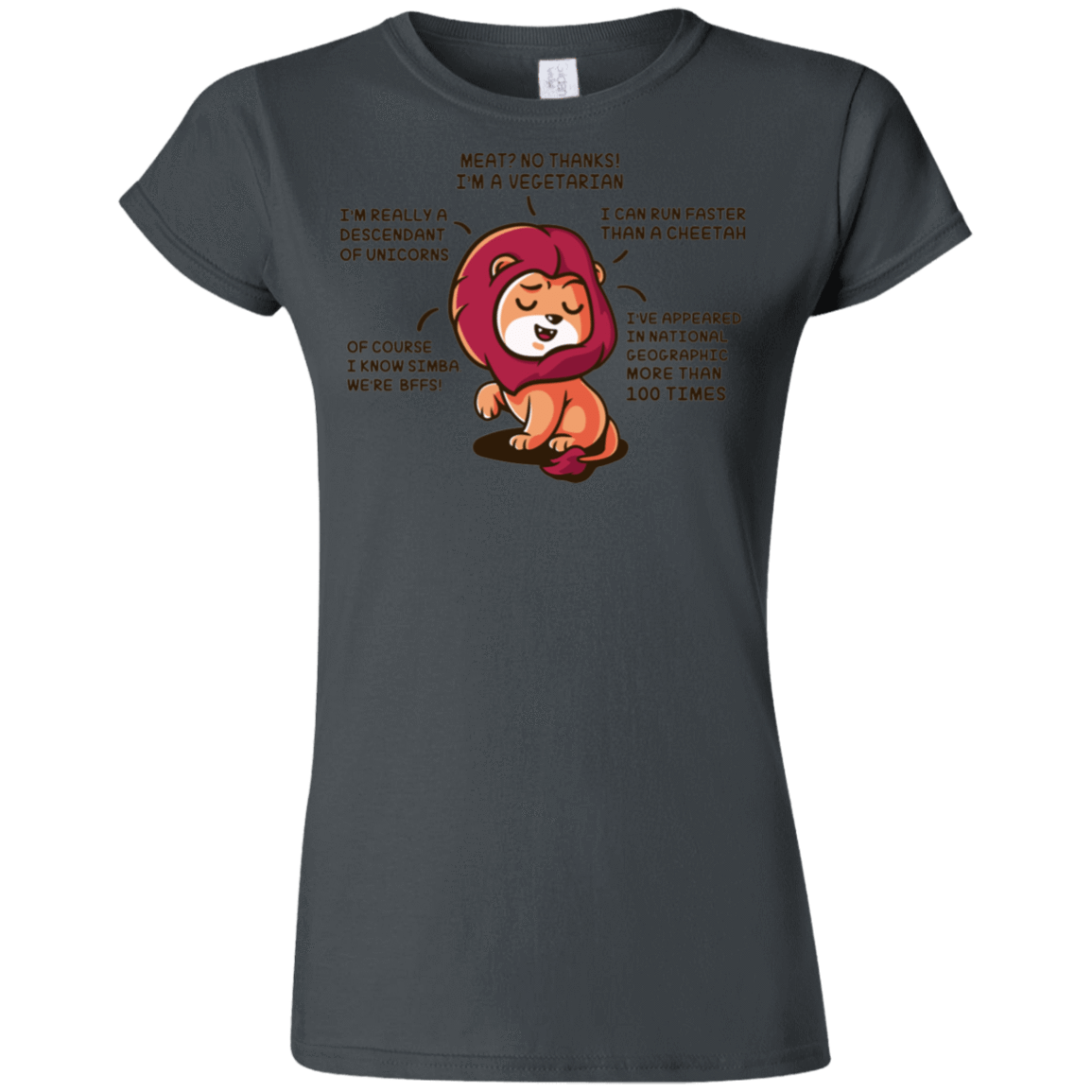 T-Shirts Charcoal / S Lyin Lion Junior Slimmer-Fit T-Shirt