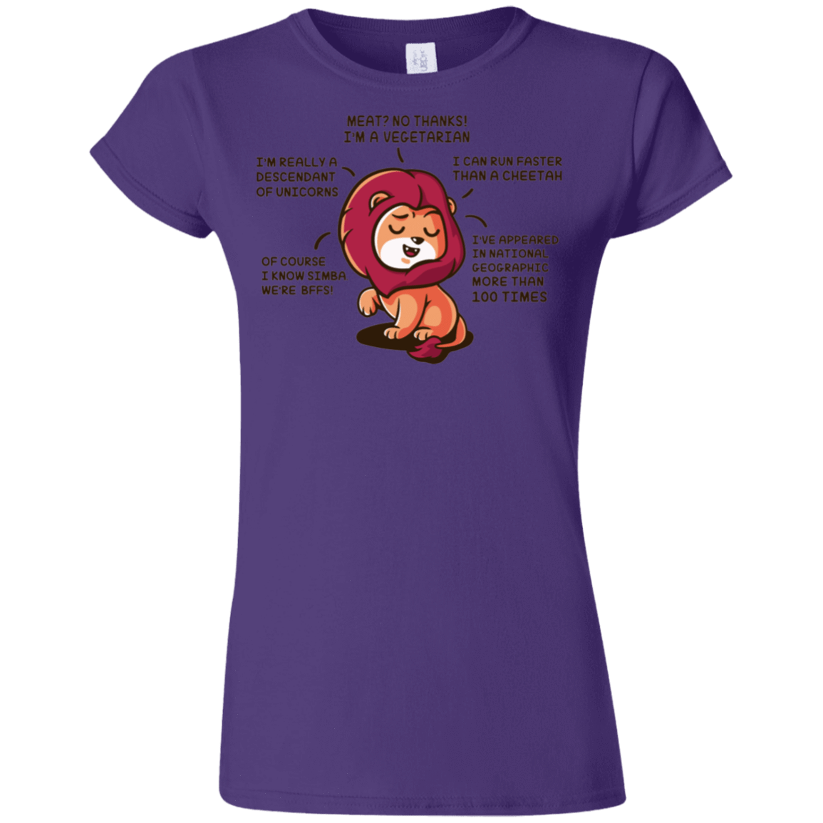 T-Shirts Purple / S Lyin Lion Junior Slimmer-Fit T-Shirt