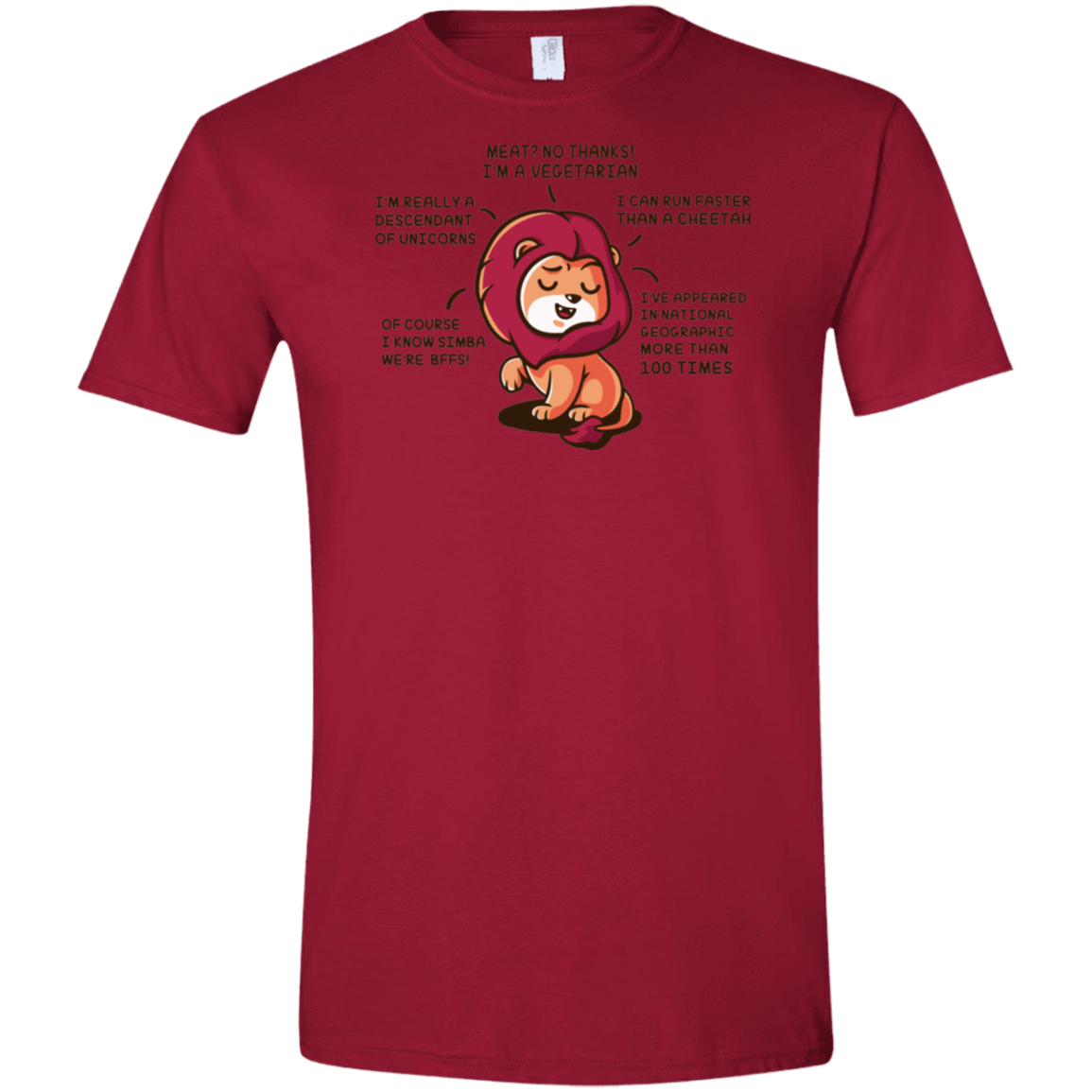 T-Shirts Cardinal Red / S Lyin Lion Men's Semi-Fitted Softstyle