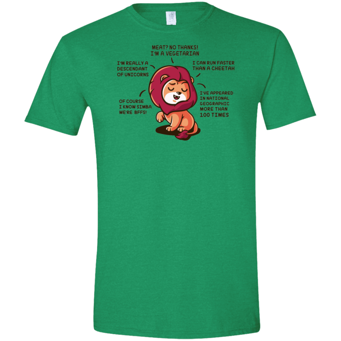 T-Shirts Heather Irish Green / S Lyin Lion Men's Semi-Fitted Softstyle