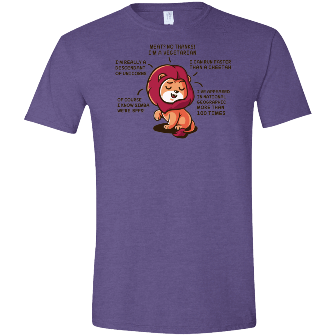 T-Shirts Heather Purple / S Lyin Lion Men's Semi-Fitted Softstyle