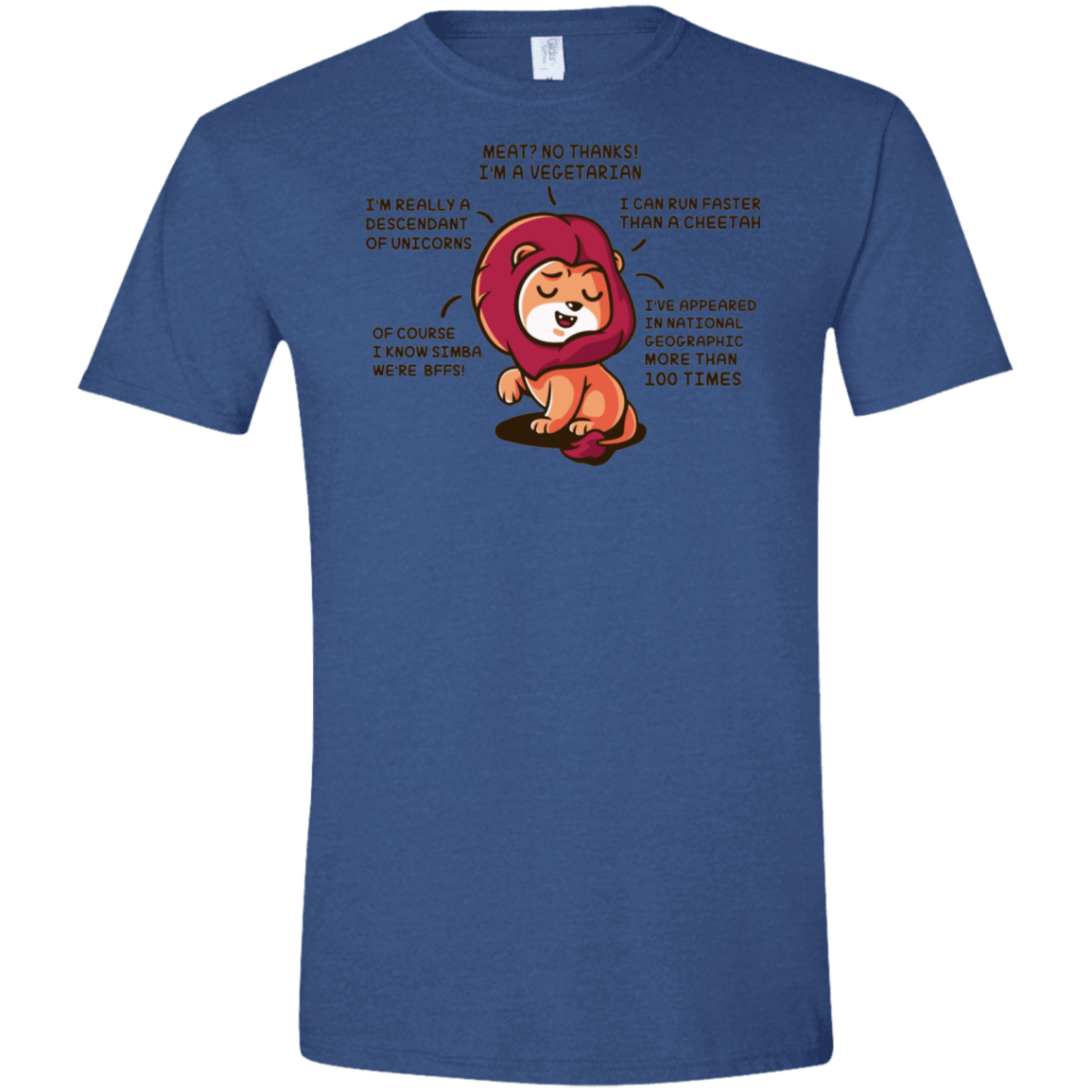 T-Shirts Heather Royal / X-Small Lyin Lion Men's Semi-Fitted Softstyle