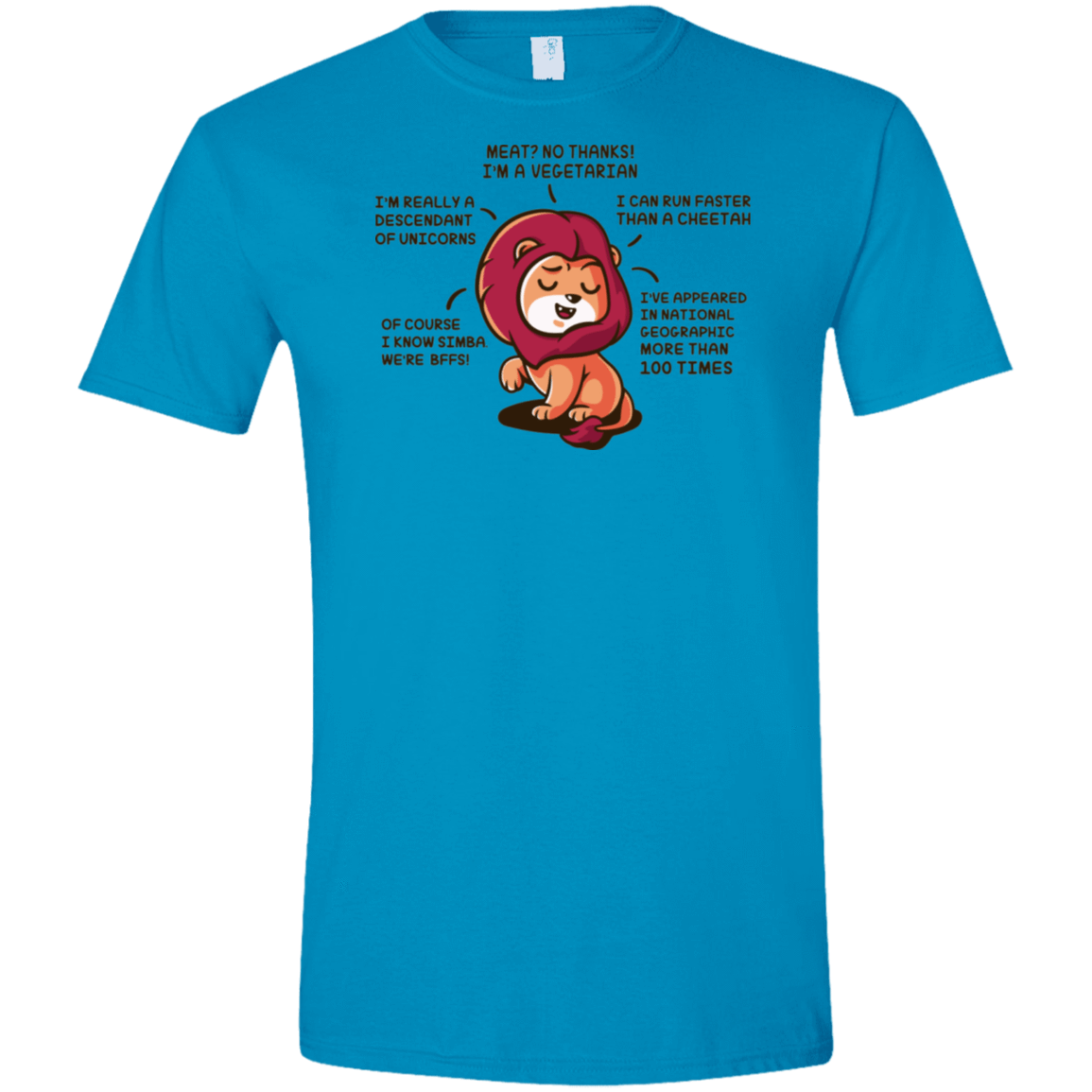 T-Shirts Sapphire / S Lyin Lion Men's Semi-Fitted Softstyle