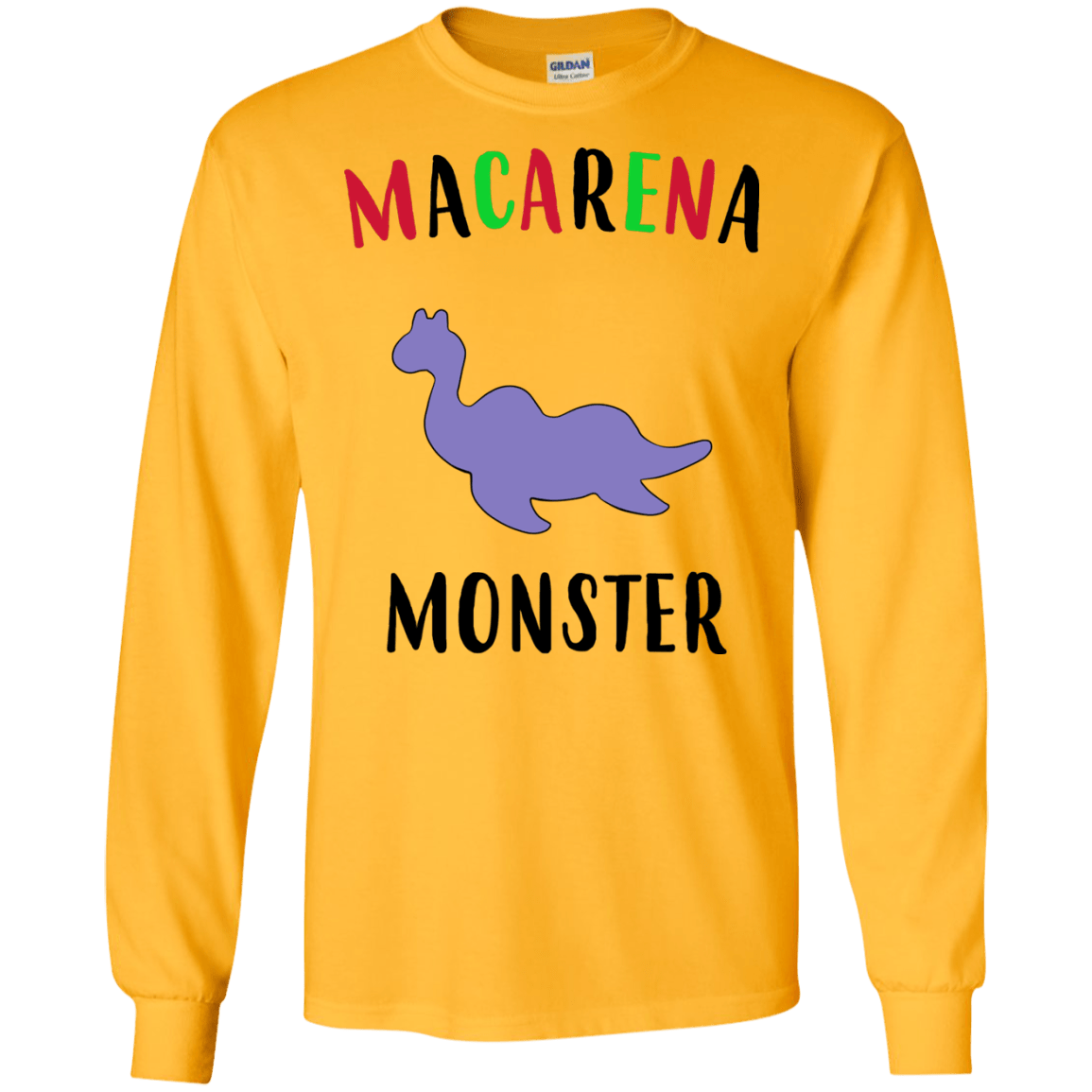 T-Shirts Gold / S Macarena Monster Men's Long Sleeve T-Shirt
