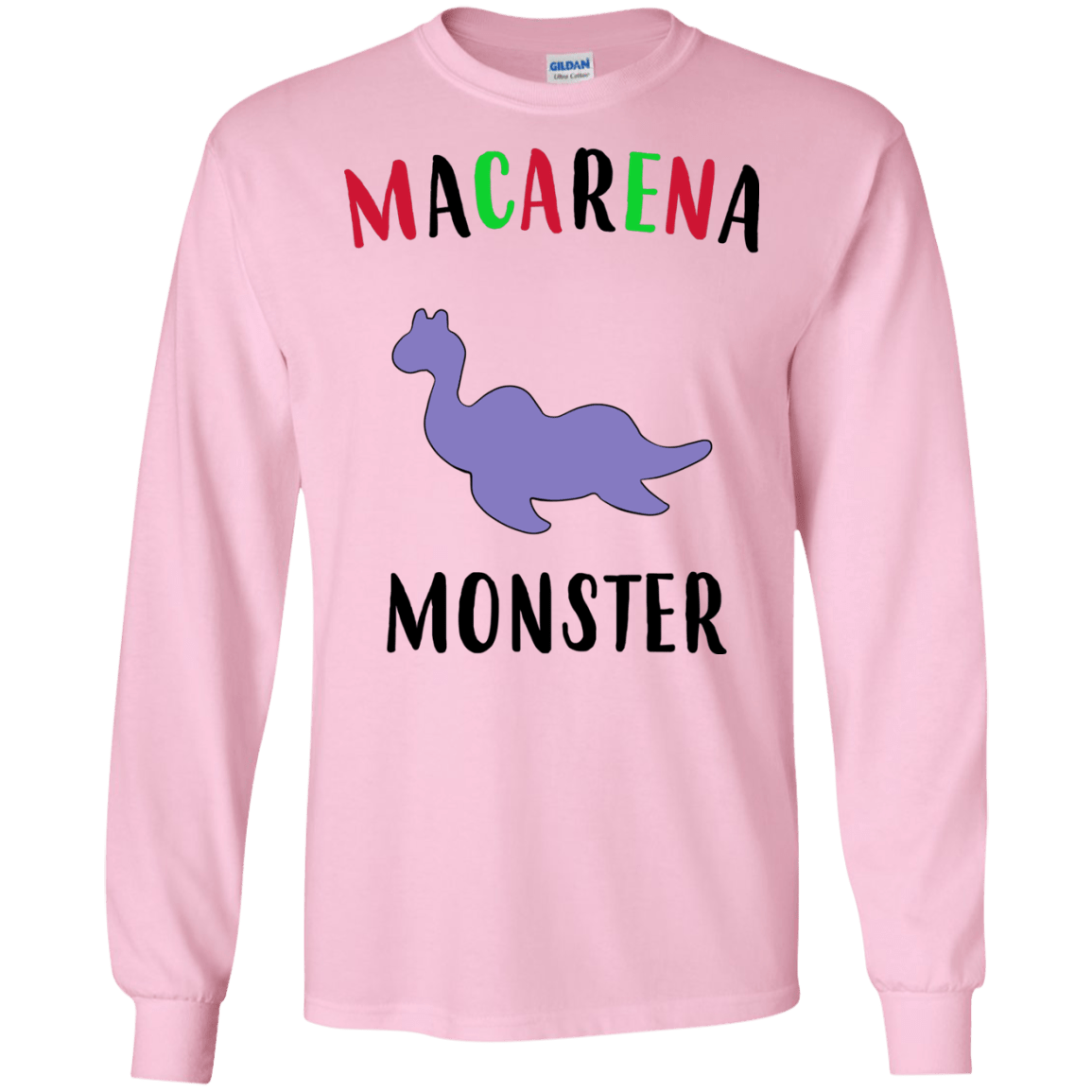 T-Shirts Light Pink / S Macarena Monster Men's Long Sleeve T-Shirt