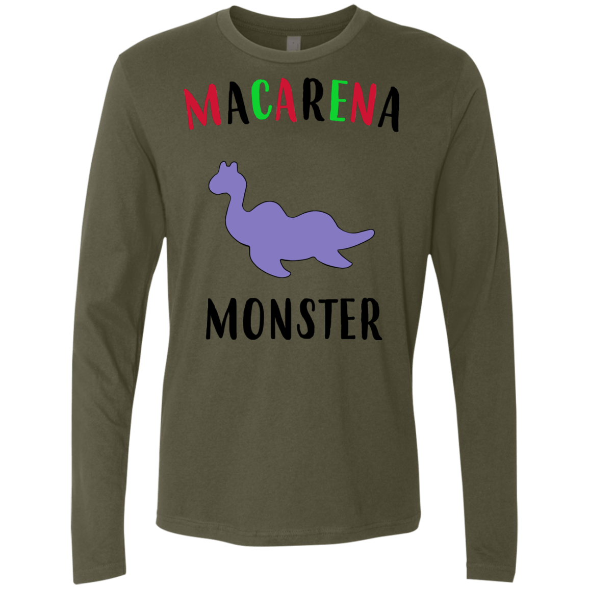T-Shirts Military Green / S Macarena Monster Men's Premium Long Sleeve