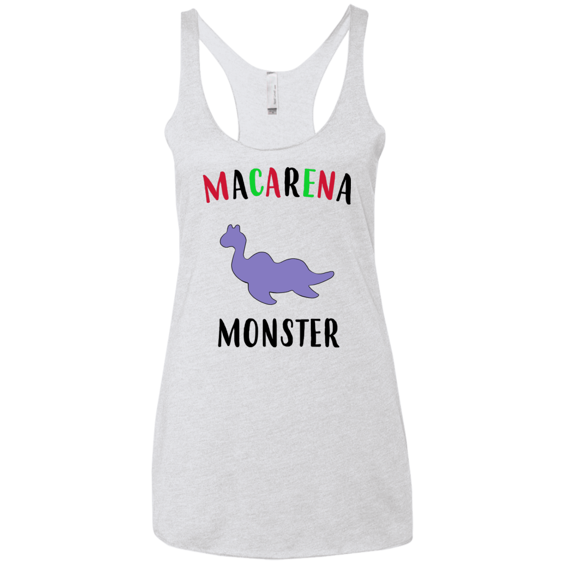 T-Shirts Heather White / X-Small Macarena Monster Women's Triblend Racerback Tank