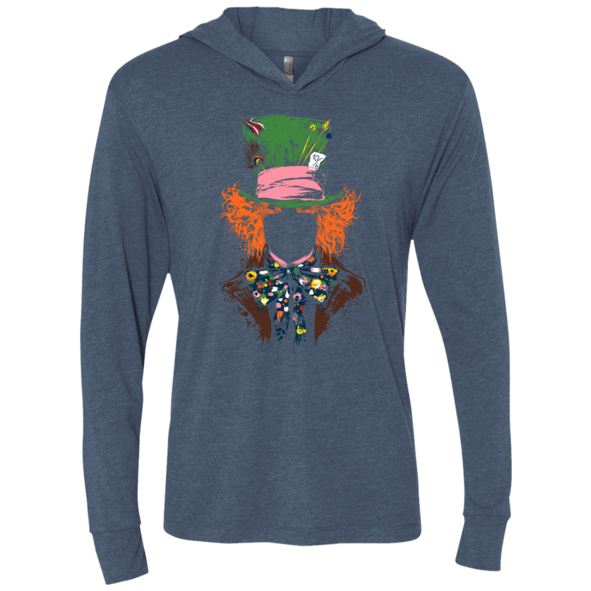Mad Hatter Triblend Long Sleeve Hoodie Tee