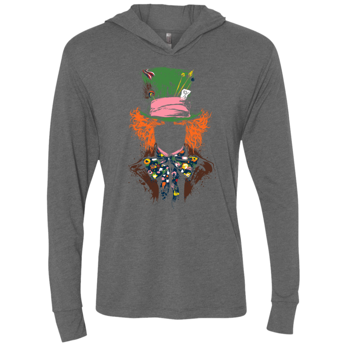 Mad Hatter Triblend Long Sleeve Hoodie Tee