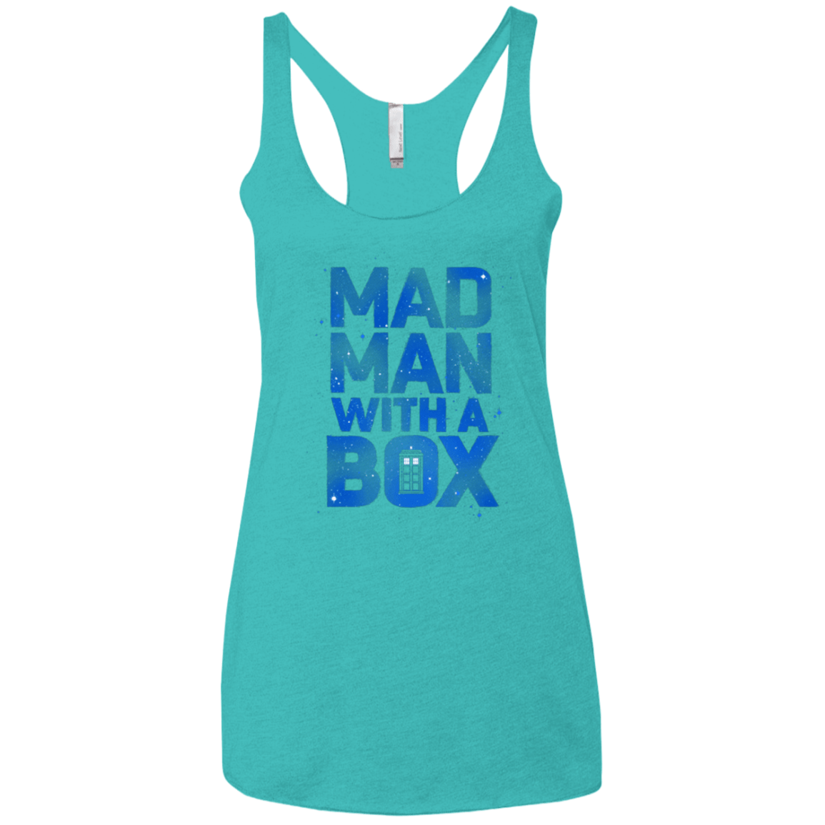 T-Shirts Tahiti Blue / X-Small Mad Man Box Women's Triblend Racerback Tank