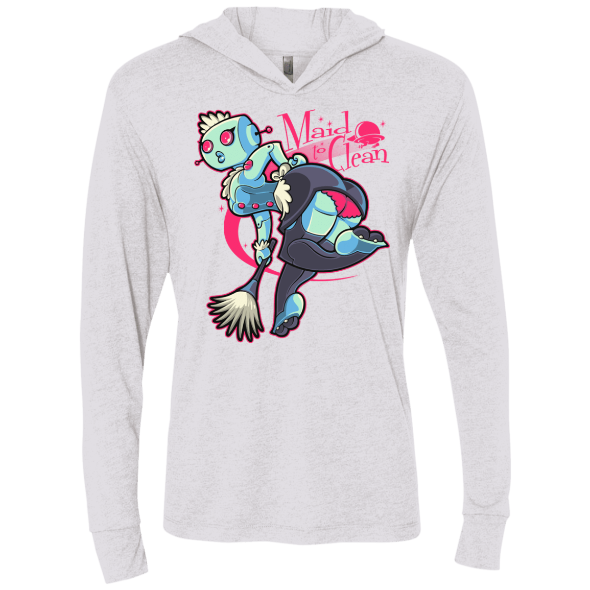 T-Shirts Heather White / X-Small Made To Clean Triblend Long Sleeve Hoodie Tee