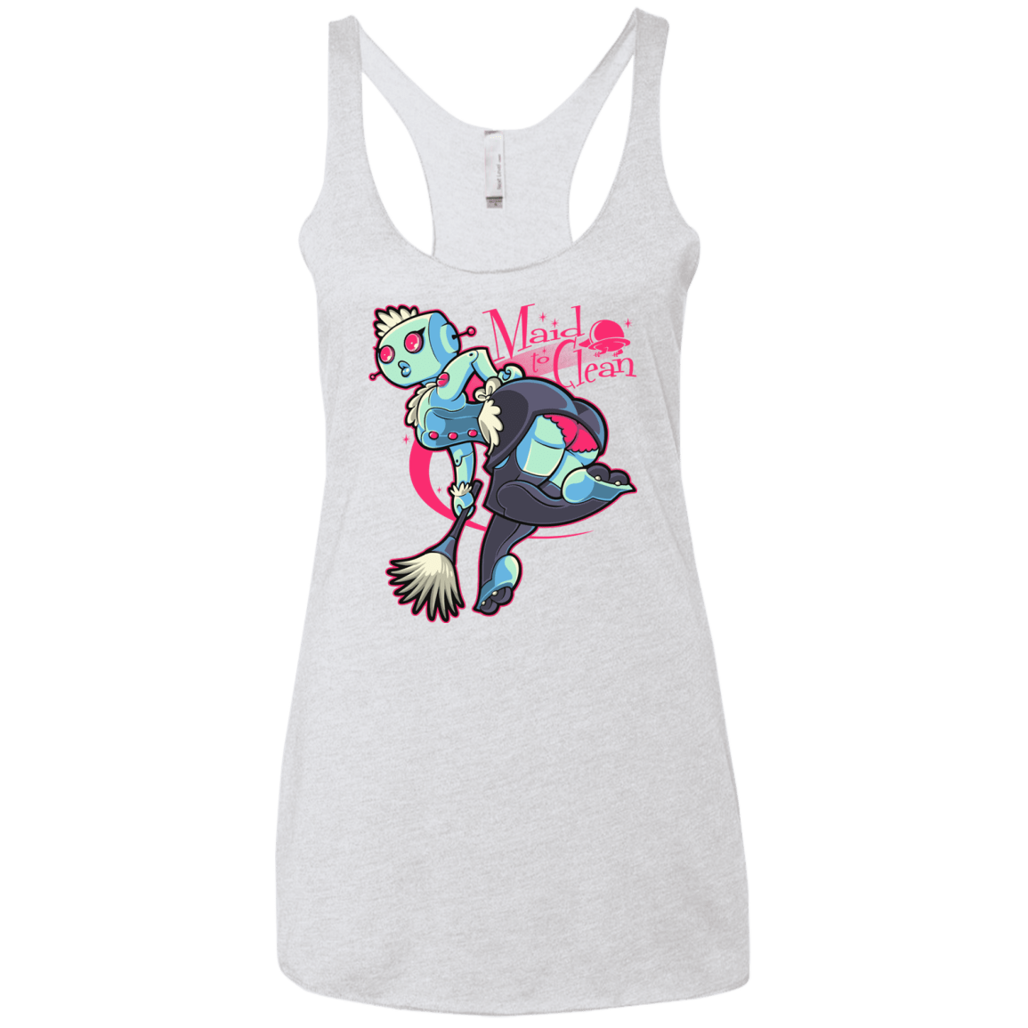 T-Shirts Heather White / X-Small Made To Clean Women's Triblend Racerback Tank