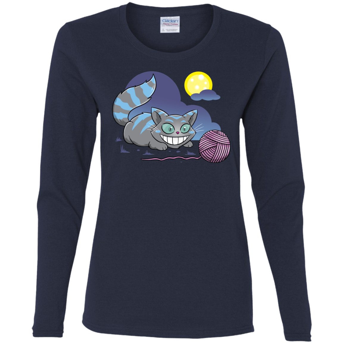 T-Shirts Navy / S Magic Cat Ball Women's Long Sleeve T-Shirt