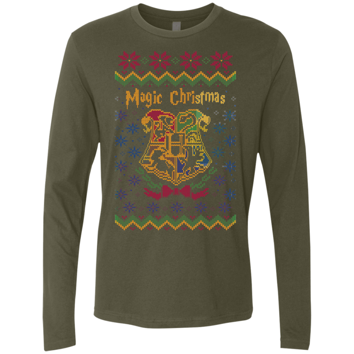 T-Shirts Military Green / Small Magic Christmas Men's Premium Long Sleeve