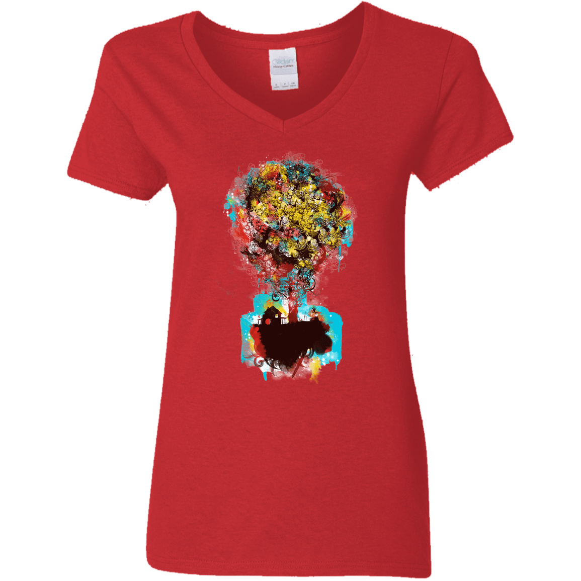 T-Shirts Red / S Magical Tree Women's V-Neck T-Shirt