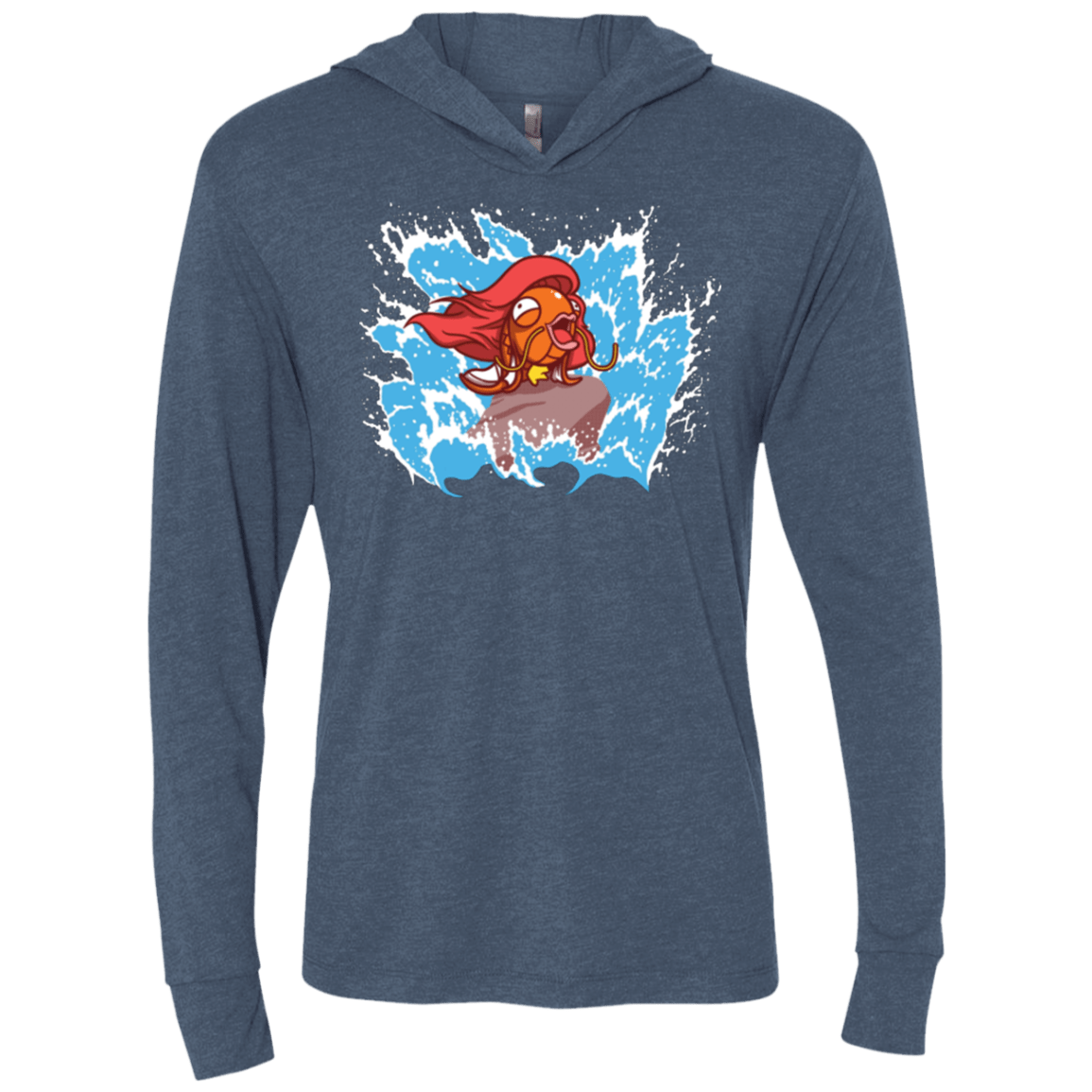 T-Shirts Indigo / X-Small Magikarp Triblend Long Sleeve Hoodie Tee