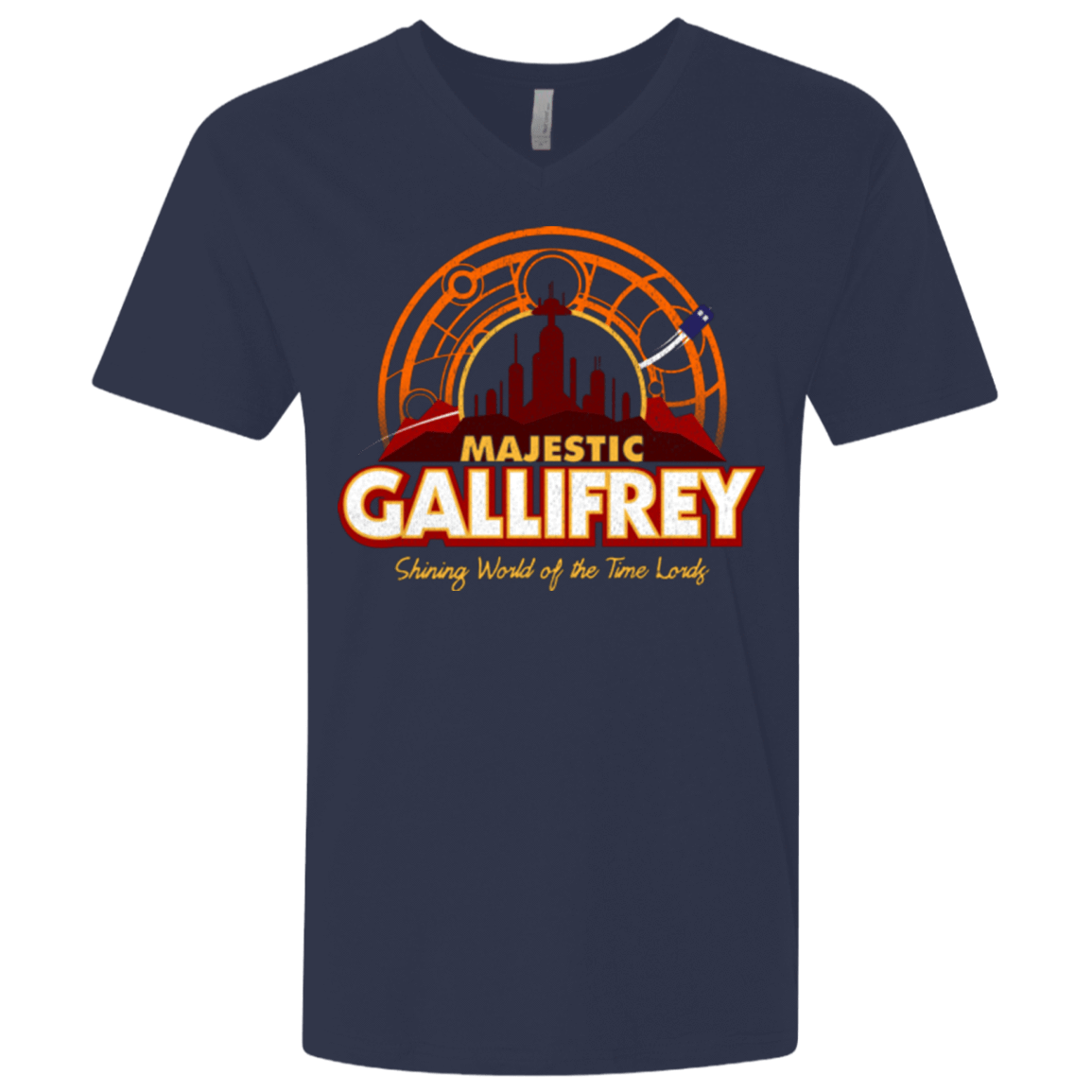 T-Shirts Midnight Navy / X-Small Majestic Gallifrey Men's Premium V-Neck