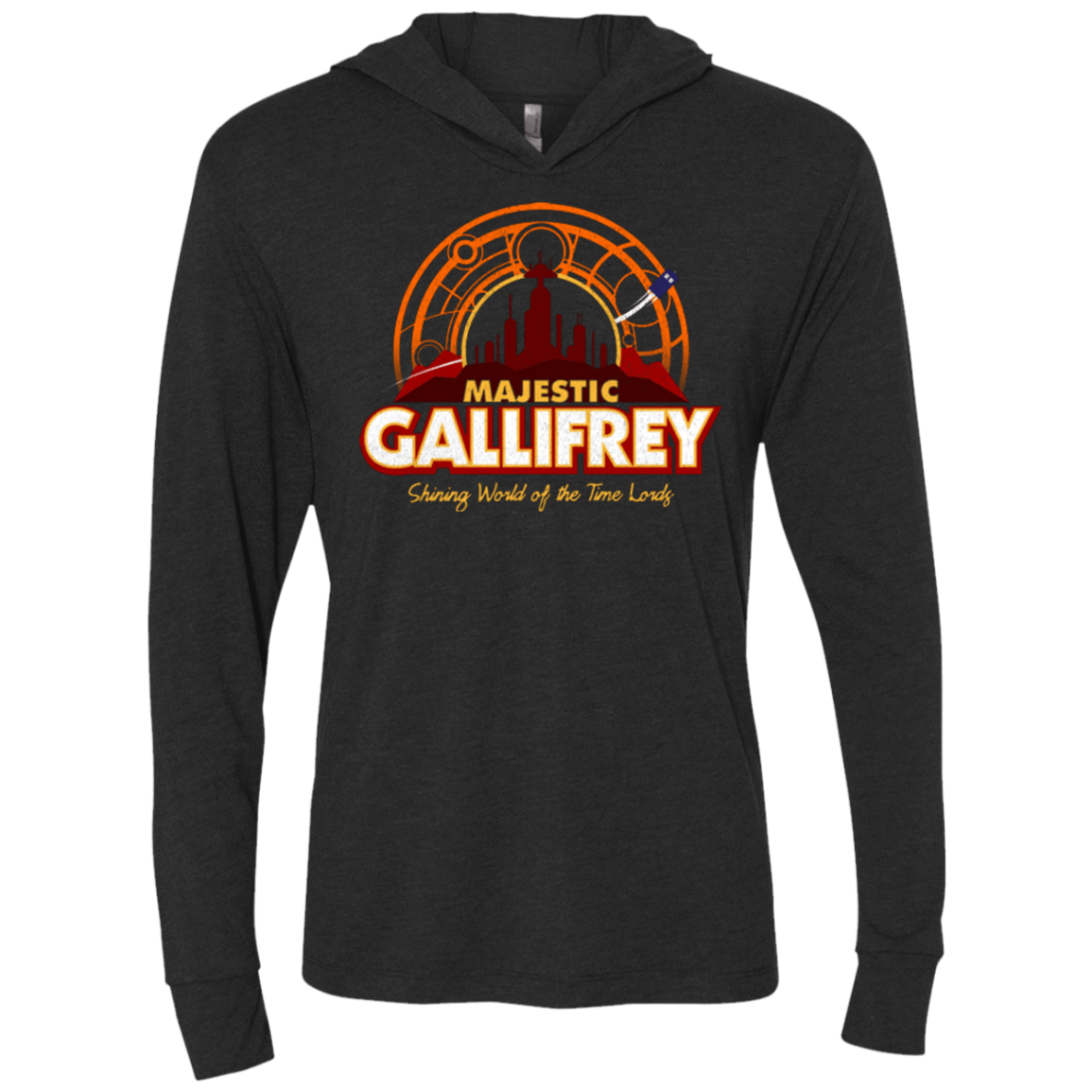 T-Shirts Vintage Black / X-Small Majestic Gallifrey Triblend Long Sleeve Hoodie Tee