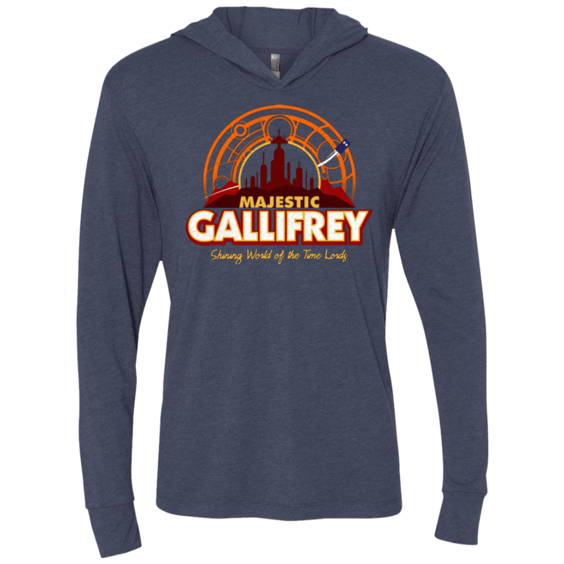 T-Shirts Vintage Navy / X-Small Majestic Gallifrey Triblend Long Sleeve Hoodie Tee