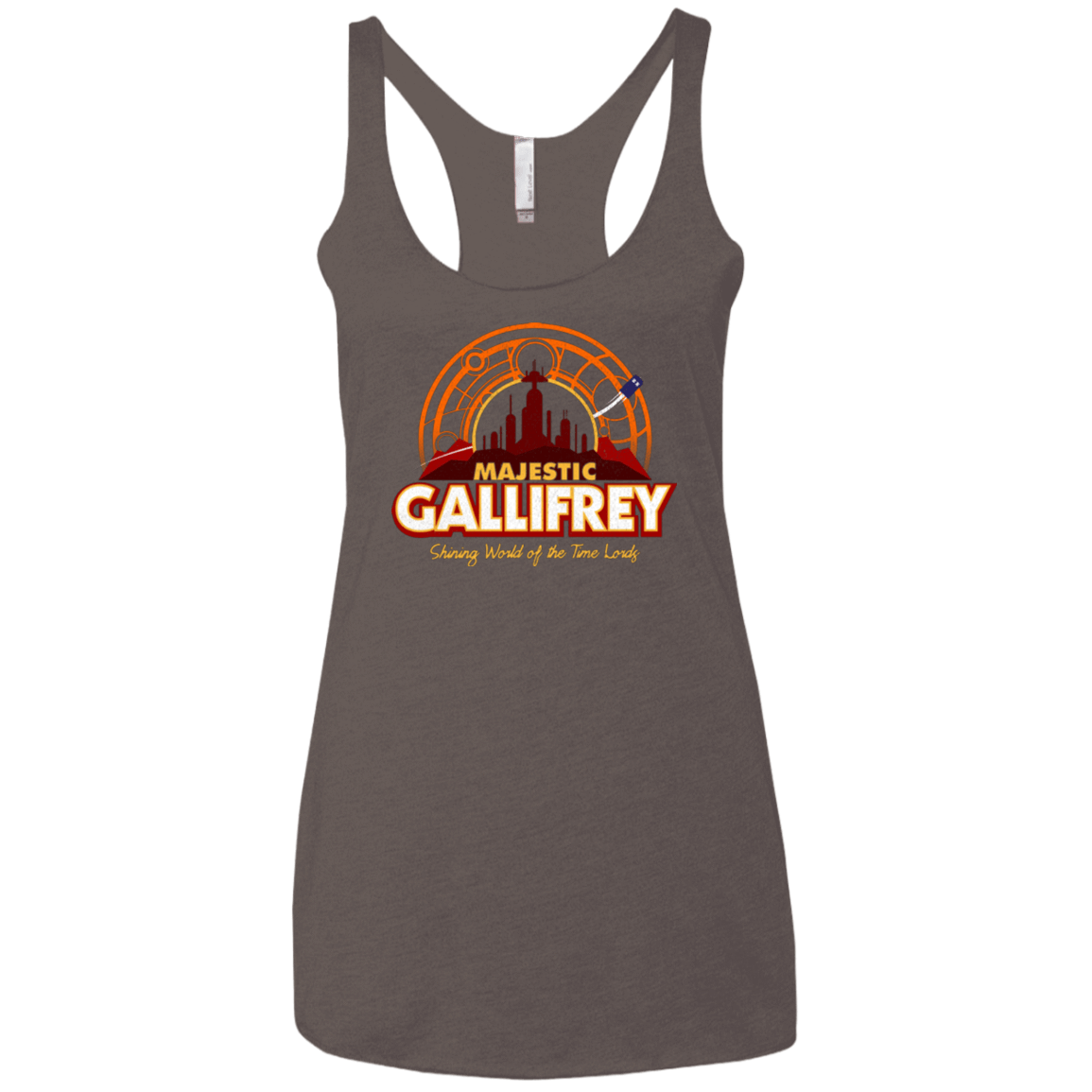 T-Shirts Macchiato / X-Small Majestic Gallifrey Women's Triblend Racerback Tank