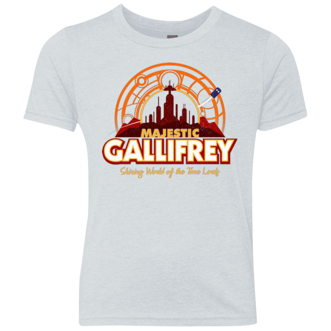 T-Shirts Heather White / YXS Majestic Gallifrey Youth Triblend T-Shirt