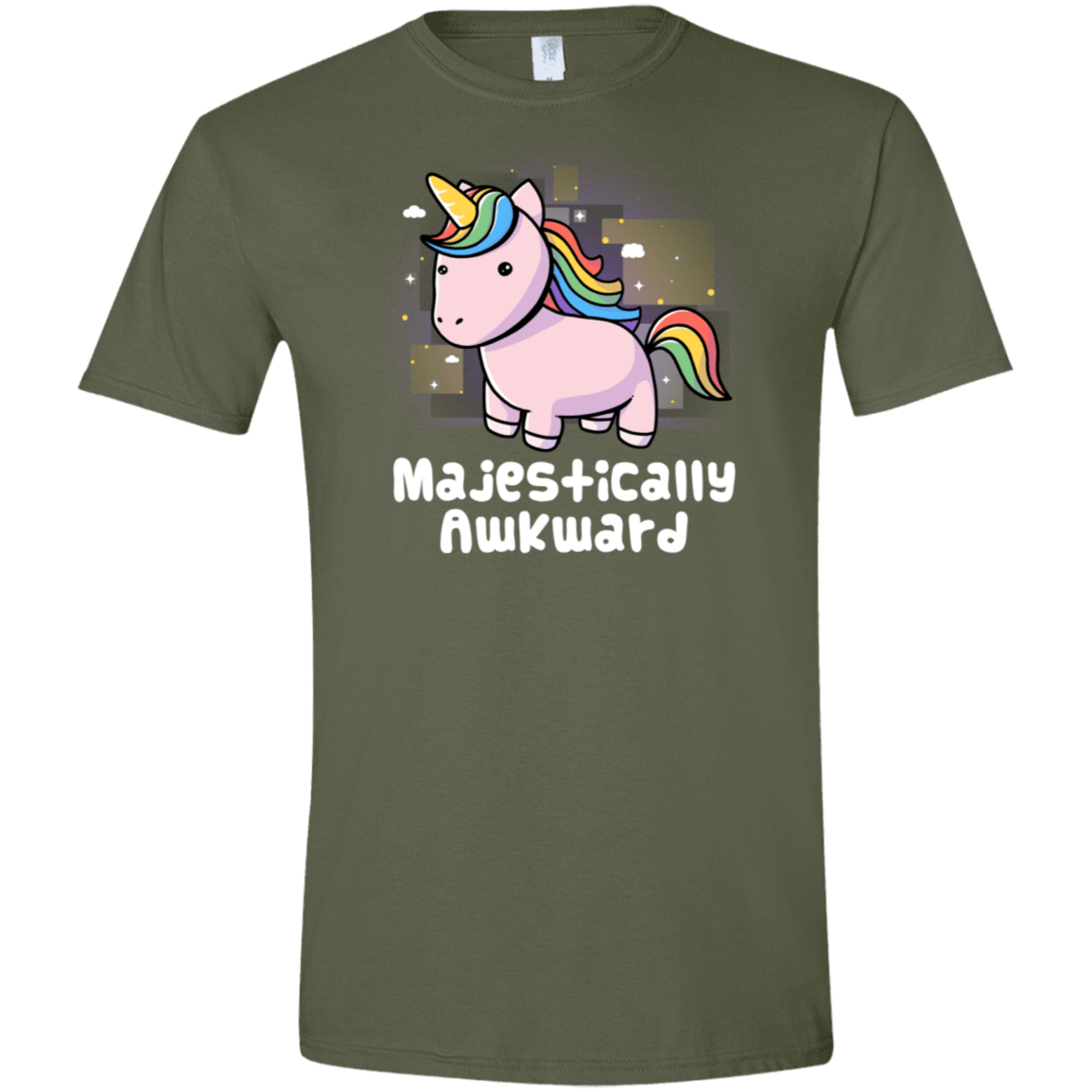 T-Shirts Military Green / S Majestically Awkward Men's Semi-Fitted Softstyle