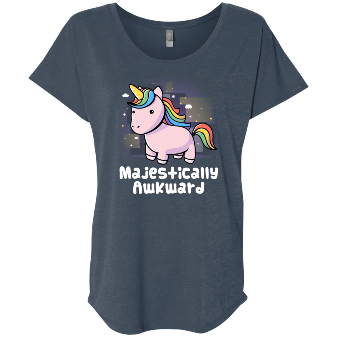 T-Shirts Indigo / X-Small Majestically Awkward Triblend Dolman Sleeve