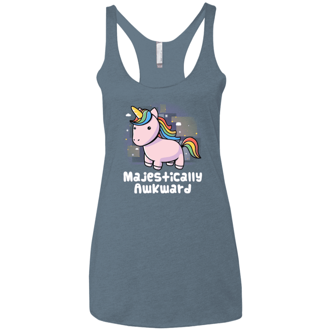 T-Shirts Indigo / X-Small Majestically Awkward Women's Triblend Racerback Tank