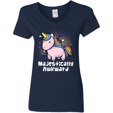 T-Shirts Navy / S Majestically Awkward Women's V-Neck T-Shirt