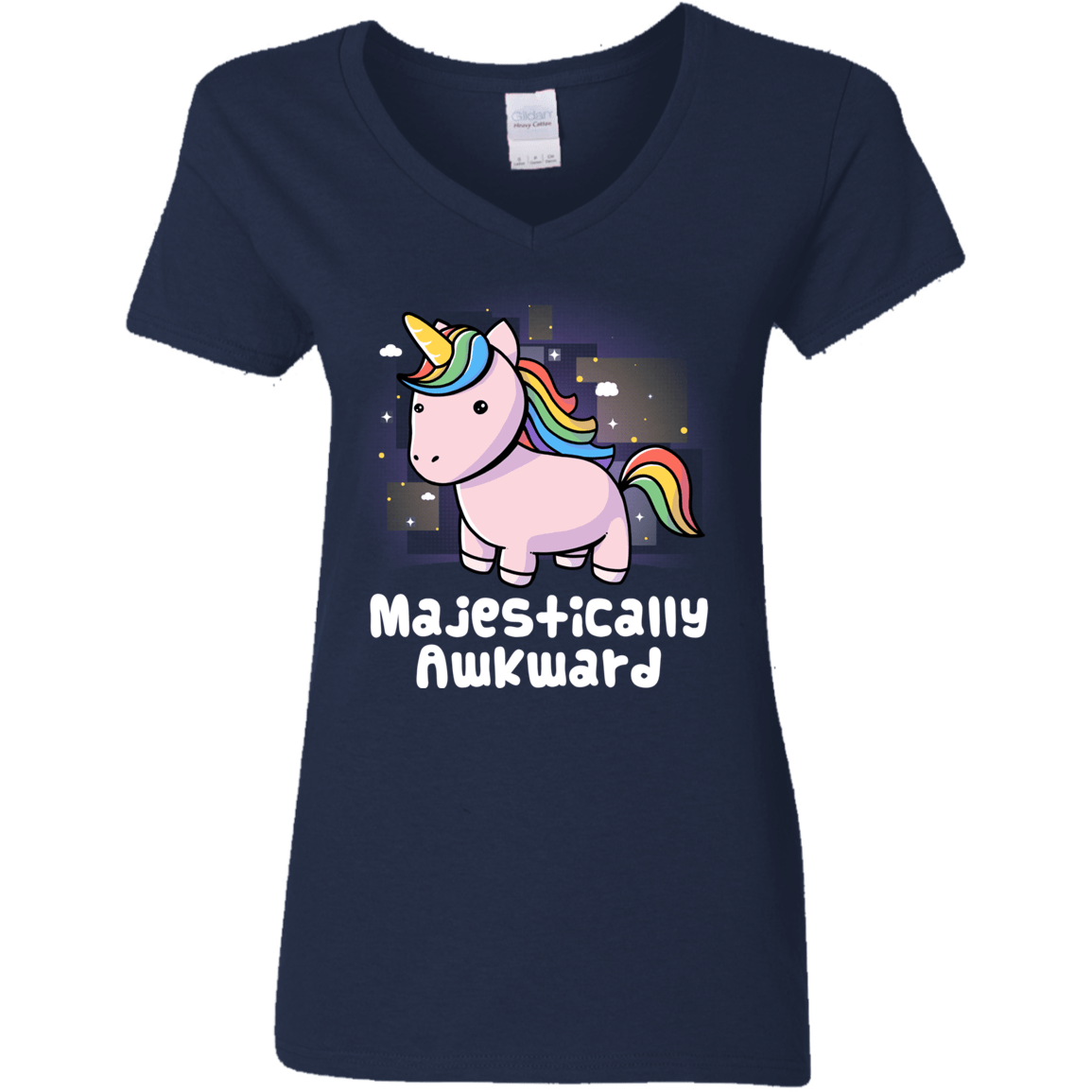 T-Shirts Navy / S Majestically Awkward Women's V-Neck T-Shirt