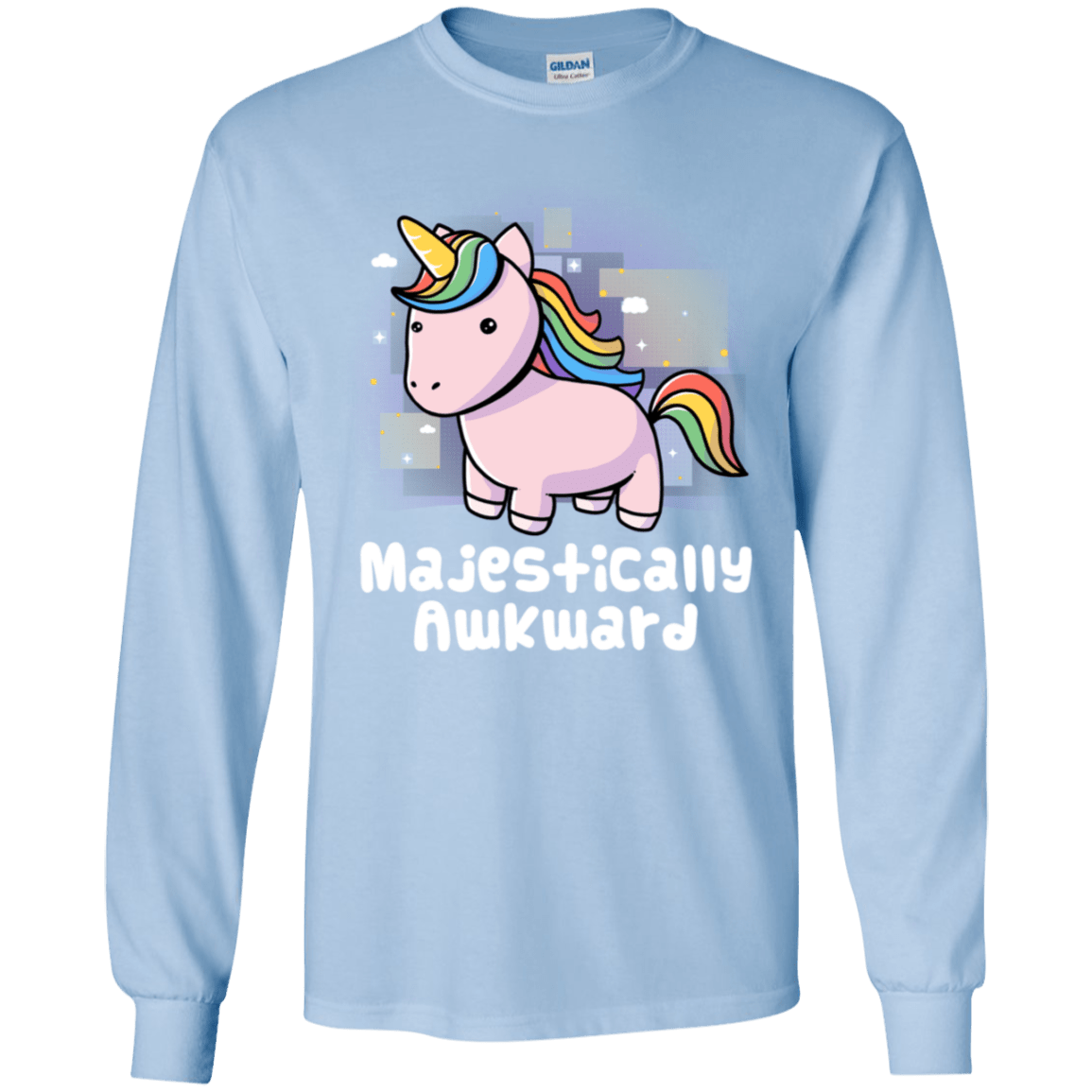 T-Shirts Light Blue / YS Majestically Awkward Youth Long Sleeve T-Shirt